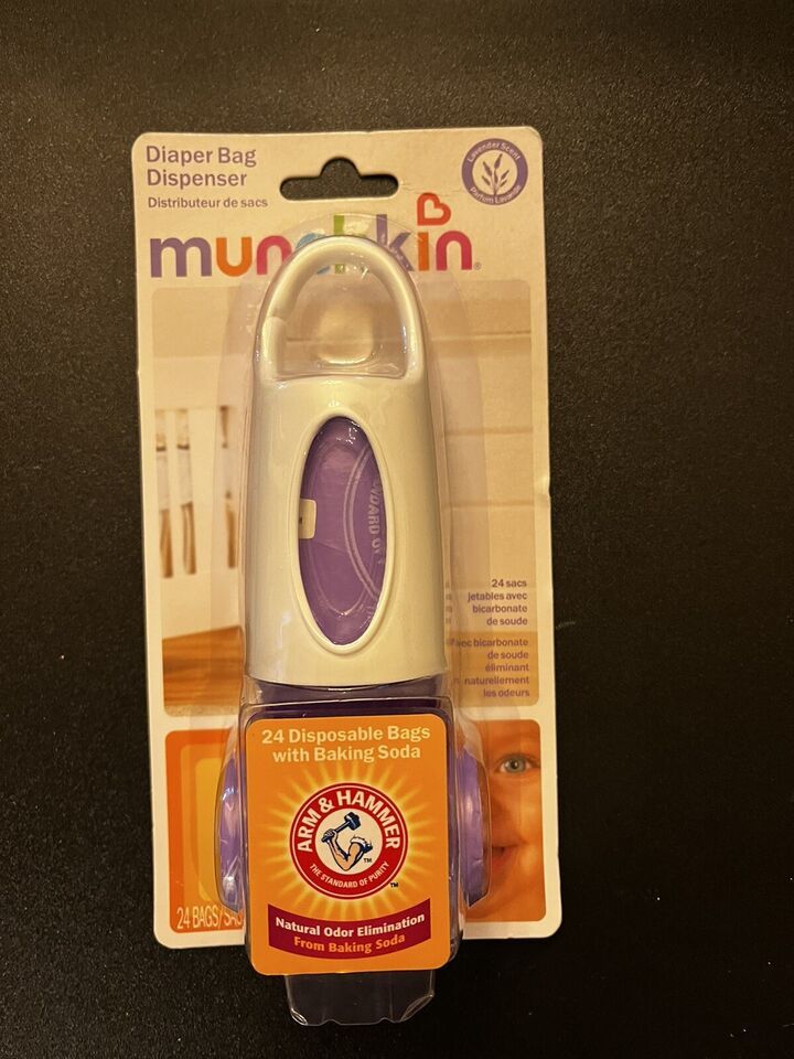 Arm and Hammer Change & Toss Diaper Bag Dispenser and 24 Count Bags, Purple - $7.04