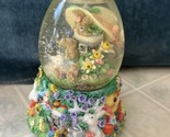 EASTER BUNNY Water Egg Shaped Water Snow Globe Musical Plays EASTER PARADE - $23.95