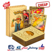 Pokemon Card Foil Gold Pack 55 Cards Tcg Gx Vmax Gx Card Charizard Rare Us Stock - £7.14 GBP+