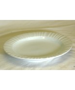 French White Corning Salad Plate Ribbed Pyro Ceram Stoneware - $19.79