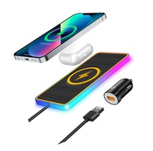 Wireless Charger for Car,RGB LED Qi 15W Fast Car Wireless 14 - £70.96 GBP
