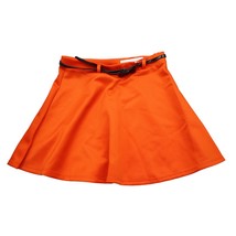 Diva Apparel Skirt Womens L Orange Belted Stretch Zip Short Flare Mini A... - £17.52 GBP