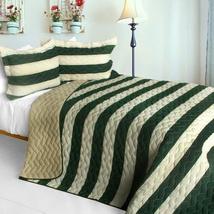[Wander In The Secret Garden] 3PC Vermicelli-Quilted Patchwork Quilt Set (Full/Q - £74.97 GBP