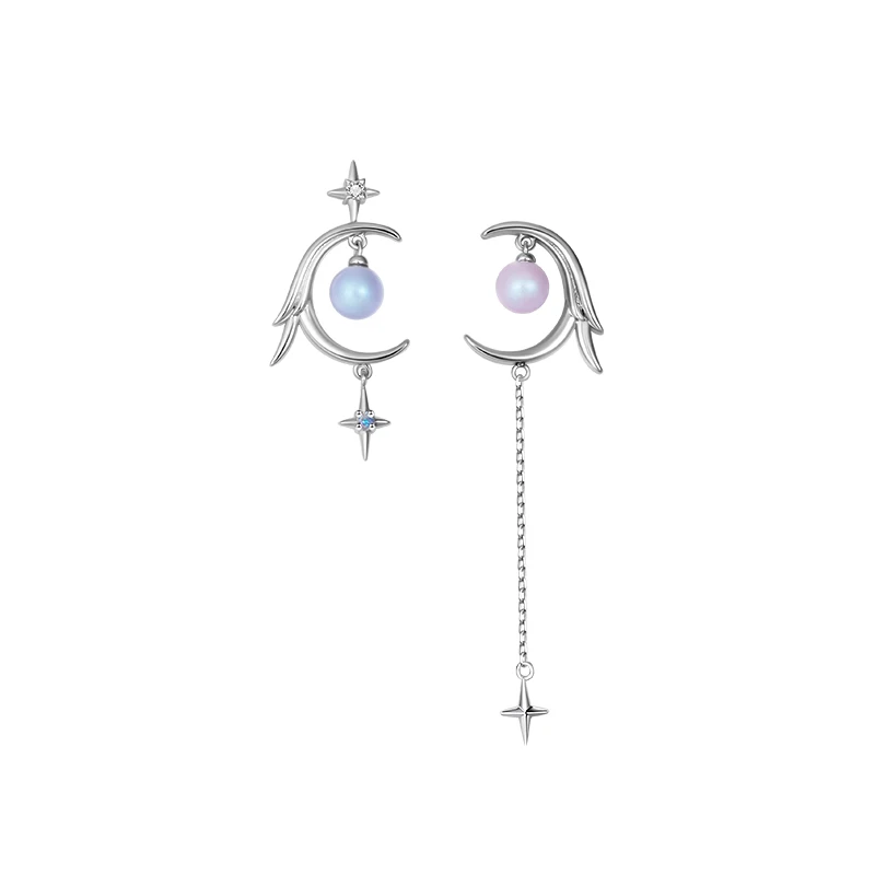 Elegant Party Earring Moon Original Design 925 Sliver Needle For Women Earring D - £29.72 GBP
