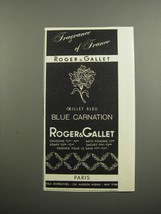 1955 Roger &amp; Gallet Oeillet Bleu Blue Carnation Perfume Ad - Fragrance of France - £14.53 GBP