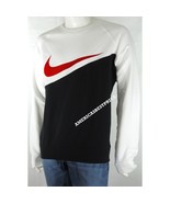 NIKE NEW MEN&#39;S COLORBLOCK SWOOSH LOGO FLEECE CREW PULLOVER SWEATSHIRT NWT - $51.95
