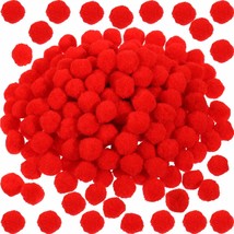 200 Pieces Red Pom Poms Halloween Fluffy Pom Balls Craft Pompoms For Christmas R - £10.17 GBP