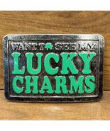 Vintage You Want To See My Lucky Charms Silvertone Belt Buckle Cowboy - €12,33 EUR