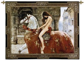 64x53 LADY GODIVA Woman Medieval Tapestry Wall Hanging - £260.37 GBP