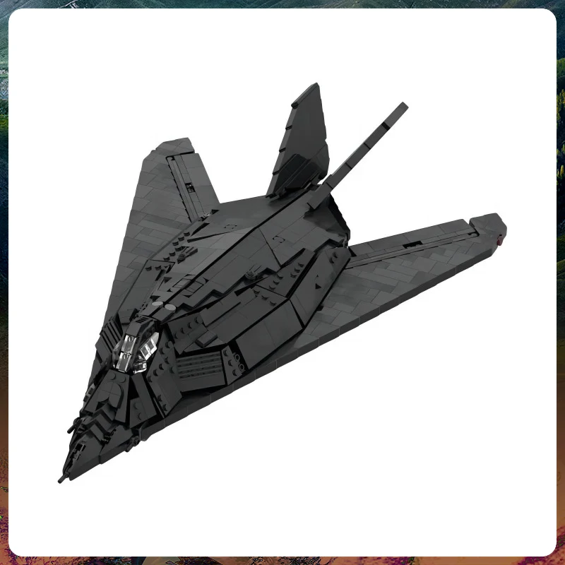 Military Series MOC Building block Nighthawk F-117 Stealth Aircraft DIY Assembly - £216.57 GBP