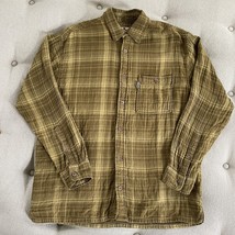 Woolrich Yellow Green Plaid Button Shirt Gauzey Cotton M - $389.09 MXN
