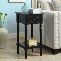 Convenience Concepts French Country Khloe Square End Table in Black Wood Finish - £104.57 GBP