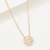 0.04CT Natural Diamond Circle Fish Pendant Chain 14K Rose Gold Plated Silver - $165.80