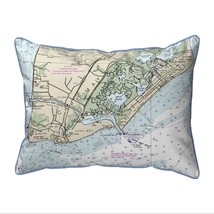 Betsy Drake Cape May, NJ Nautical Map Small Corded Indoor Outdoor Pillow 11x14 - £38.75 GBP