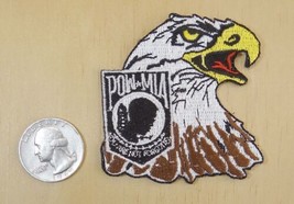 Eagle - Pow Mia IRON-ON / SEW-ON Embroidered Patch 2 3/8&quot;X 2 1/2&quot; - £3.72 GBP