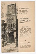 Greenville College Record Glimpses of Victory Number 1944 Illinois Metho... - $27.72