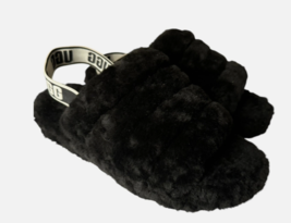 UGG Fluff Yeah Shearling Platform Slingback Sandal Slide size 5 Black 36... - $1,047.95 MXN