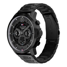 Tommy Hilfiger Men’s Watch 1710494 Quartz Black Stainless Steel Black Di... - $133.08