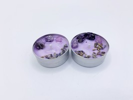 Relaxation Crystal Tealight Candle ~ Set Of 2 ~ Lavender Scented For Spells - £3.93 GBP