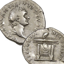 DOMITIAN Rare in RIC. Pulvinar Throne of Jupiter &amp; Juno, Thunderbolt. Roman Coin - £181.49 GBP