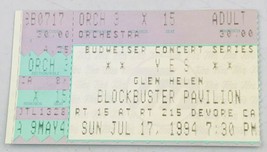 Vintage 7/17/1994 Yes Concert Ticket Stub Glen Helen Blockbuster Pavilion - $21.34