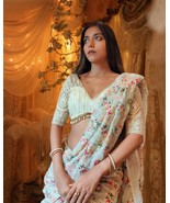 Beautiful Full Embroidery Work Wedding Wear Georgette Saree With Blouse - $95.00