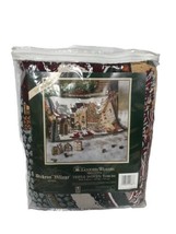 Dept 56 Dickens Village 1st Series Christmas Afghan Woven Throw Blanket 50”x68”  - £21.74 GBP