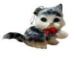 Gray Tiger Faux Fur Kitten Christmas Ornament by Kurt Adler NWT - £10.82 GBP