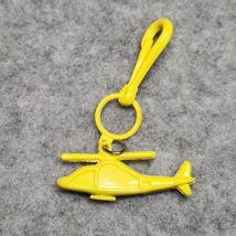 VINTAGE 1980s Plastic Clip On Bell Charm YELLOW HELICOPTER - $8.00