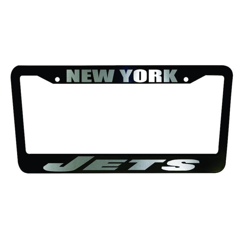 - SET of 2 - New York Jets Black Plastic License Plate Frame Truck Car Van NY - £18.78 GBP