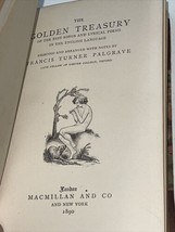 1890 Golden Treasury Francis Palgrave Songs &amp; Lyrical Poems Antique Leather Book - £31.95 GBP