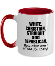Funny Mugs White Christian Straight and Republican Red-2T-Mug  - £14.05 GBP