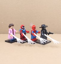 4pcs Spider-man Noir Peter B Parker Scarlet Spider Spectacular Minifigures Set - £10.26 GBP