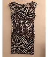 Jonathan Martin Animal Print Leopard Zebra Brown Multicolor Sheath Dress... - $257.99 MXN