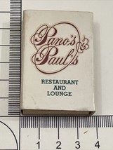 Matchbox Cover  Pano’s &amp; Paul’s. Restaurant  And Lounge Atlanta, GA gmg Unstruck - £9.81 GBP