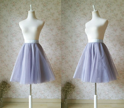 GRAY Knee Length Tulle Skirt Custom Plus Size Ballerina Skirt image 3