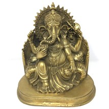 Lovely Detailed Brass Ganesh India Elephant God Statue –Obstacle Remover... - $103.95