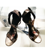 Burberry Heeled Sandals Shoes Sz 6.5 Bronze - $196.42