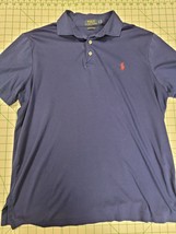 Ralph Lauren Men&#39;s Pima Soft Touch Short Sleeve Polo Shirt Navy Large Pre-owned - £10.62 GBP