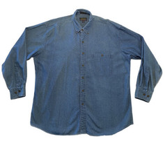 Vintage: Chaps Ralph Lauren Denim  Shirt Mens X-large 17.5 /34-35 100% Cotton - £15.21 GBP