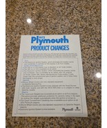 Original 1972 Plymouth Product Changes Sales Sheet Brochure Barracuda Sa... - $7.91
