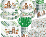 Woodland Baby Shower Decorations Tableware - Woodland Birthday Party Sup... - $39.90