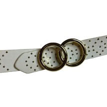 Express White Belt with Gold Accents and Buckle Size Small - £7.64 GBP