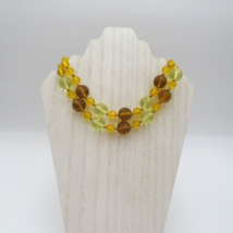 Double Strand Necklace Vintage 16&quot; Faceted Beads Yellow Gold Tone Hardware - £15.81 GBP