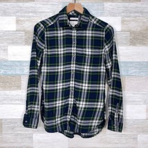 American Eagle Boyfriend Fit Flannel Shirt Green Plaid Amazingly Soft Womens XS - £15.57 GBP