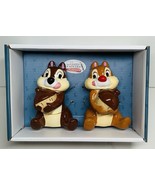 Salt and Pepper Shaker Disney Chip and Dale Chipmunk Holding Acorn Ceram... - $45.96 CAD