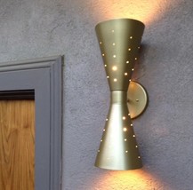 Atomic 50&#39;s 60&#39;s style mid-century modern bow tie dual cone wall sconce lamp - £90.06 GBP+