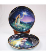 Lot Of 2 Crystal Vision Collector Plates Jeane Dixon &amp; Franklin Mint Por... - $14.52