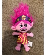 Trolls World Tour Poppy Plush 9” Doll With Pink/Yellow Dress &amp; Headband ... - £7.46 GBP