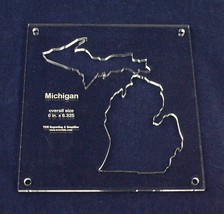 State of Michigan Template Inside 6 X 6.325 Inches - Clear 1/4 InchThick Acrylic - £29.17 GBP